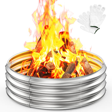 Sersper Outdoor Fire Ring for Campfires and Backyard Leave Burning, Versatile Ring for Garden Flower Bed thumbnail