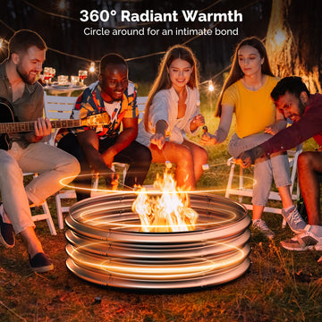 Sersper Outdoor Fire Ring for Campfires and Backyard Leave Burning, Versatile Ring for Garden Flower Bed thumbnail