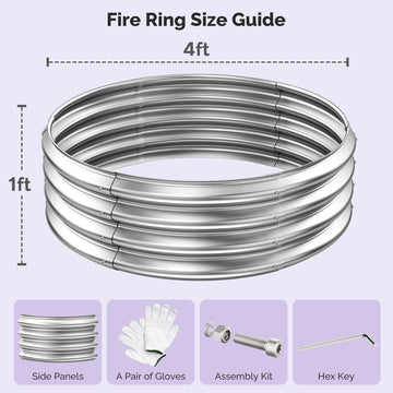 Sersper Outdoor Fire Ring for Campfires and Backyard Leave Burning, Versatile Ring for Garden Flower Bed thumbnail