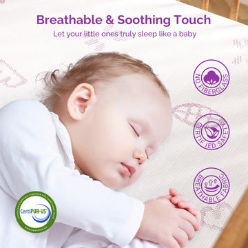 Sersper US Standard Crib Mattress, Cooling Memory Foam, Dual-Sided Firmness, 52 x 27.5 inches thumbnail