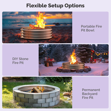 Sersper Outdoor Fire Ring for Campfires and Backyard Leave Burning, Versatile Ring for Garden Flower Bed thumbnail