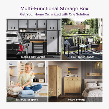 48 Gallon Deck Box - Waterproof Resin Outdoor Storage, Lockable, UV Resistant, Patio Seating & Storage Ottoman, Grey thumbnail