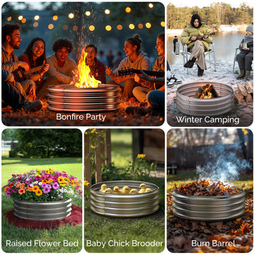 Sersper Outdoor Fire Ring for Campfires and Backyard Leave Burning, Versatile Ring for Garden Flower Bed thumbnail