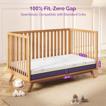 Sersper US Standard Crib Mattress, Cooling Memory Foam, Dual-Sided Firmness, 52 x 27.5 inches thumbnail