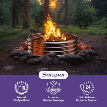 Sersper Outdoor Fire Ring for Campfires and Backyard Leave Burning, Versatile Ring for Garden Flower Bed thumbnail