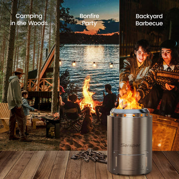 Tabletop Outdoor Fire Pit, 5.5-Inch Smokeless Fire Pit with Durable Stainless Steel Build & Lightweight Design for Outdoor Camping, Parties, and Marshmallow Roasting thumbnail