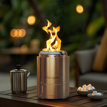 Tabletop Outdoor Fire Pit, 5.5-Inch Smokeless Fire Pit with Durable Stainless Steel Build & Lightweight Design for Outdoor Camping, Parties, and Marshmallow Roasting thumbnail