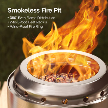Tabletop Outdoor Fire Pit, 5.5-Inch Smokeless Fire Pit with Durable Stainless Steel Build & Lightweight Design for Outdoor Camping, Parties, and Marshmallow Roasting thumbnail