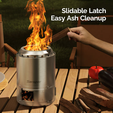 Tabletop Outdoor Fire Pit, 5.5-Inch Smokeless Fire Pit with Durable Stainless Steel Build & Lightweight Design for Outdoor Camping, Parties, and Marshmallow Roasting thumbnail