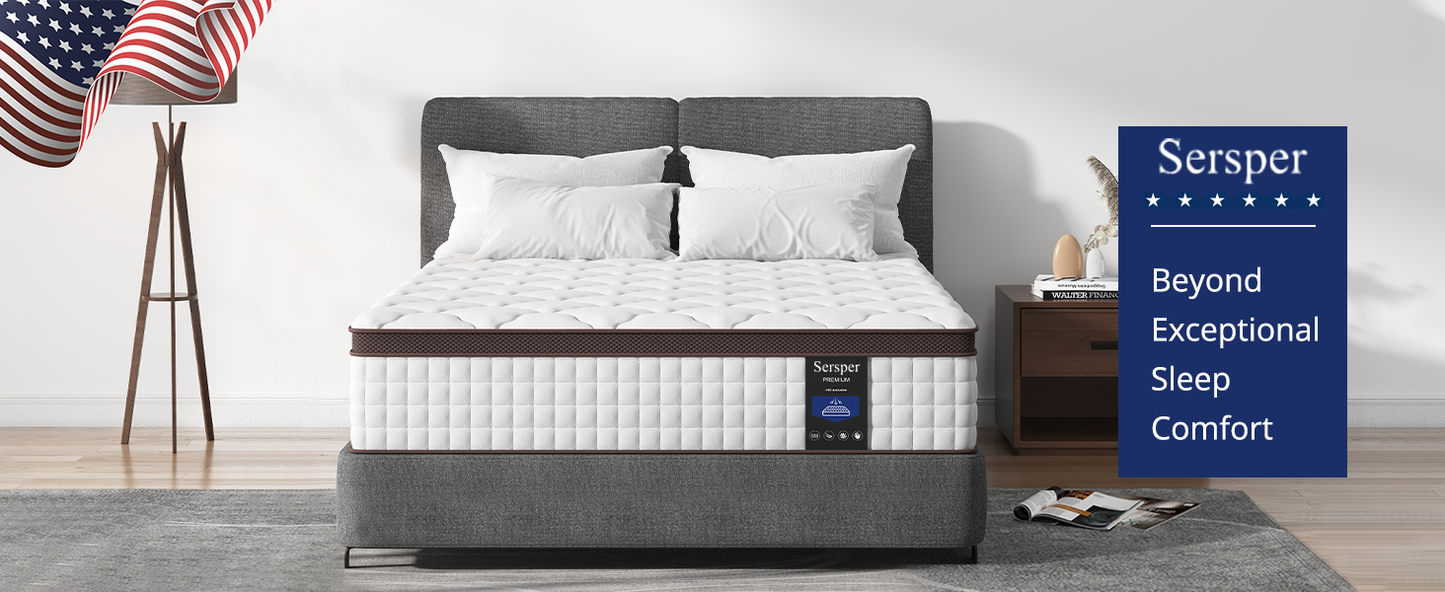 Sersper 10" Sersper Twin Hybrid Mattress – Memory Foam & Reinforced Pocket Coils, Medium Firm