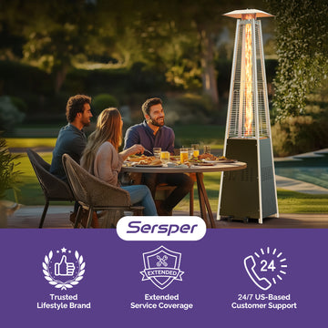 42,000 BTU Pyramid Patio Heater, Outdoor Backyard Gas Heater for Commercial & Residential Use with Tip-Over Safety Valve, Compatible with Standard 20-Lb Tank (Not Included) thumbnail