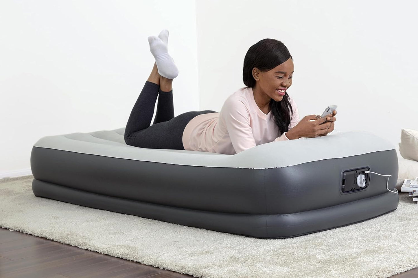 Durable Inflatable Air Mattress | Built-in Pump, Pillow & USB Charger