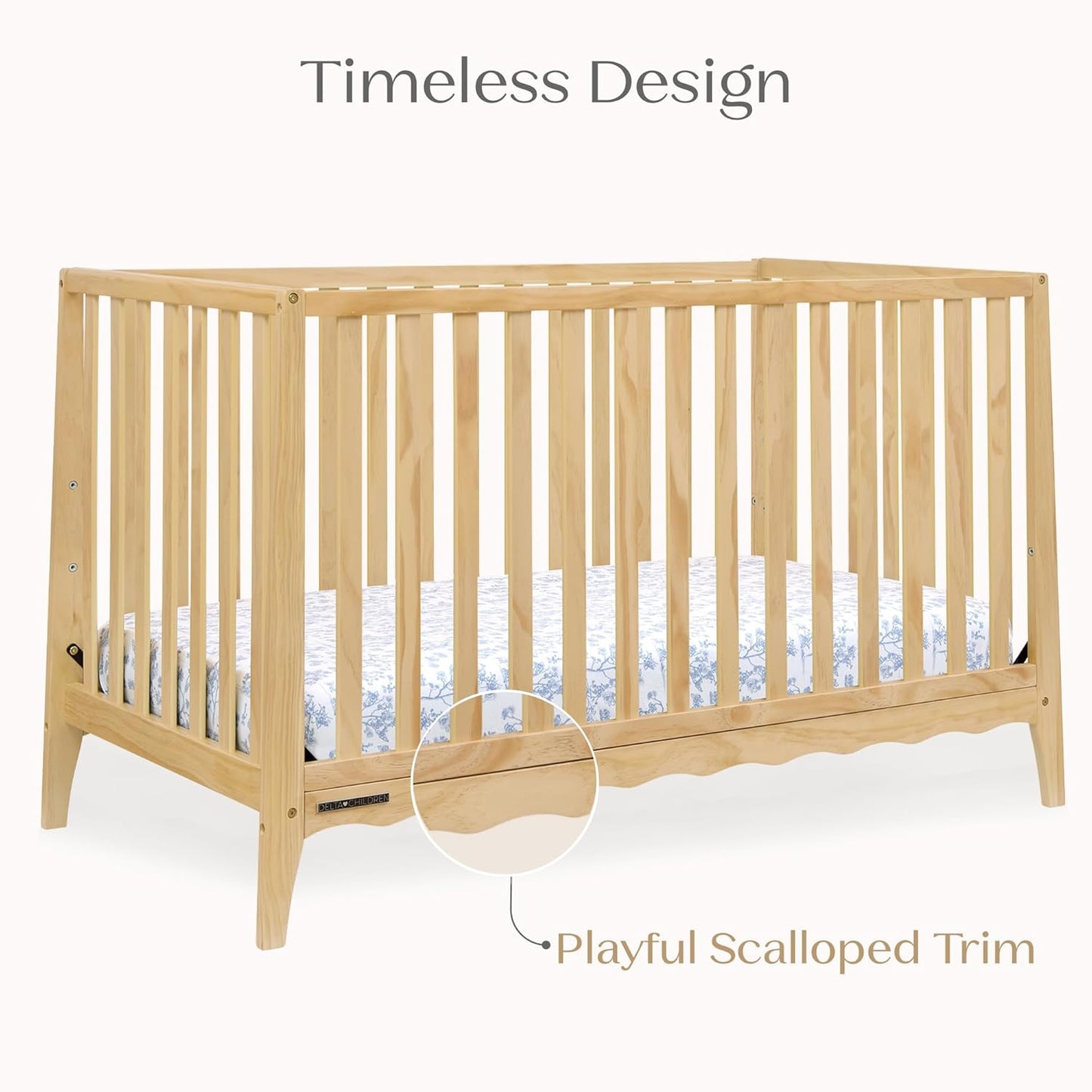 Sersper 5-in-1 Convertible Wood Crib