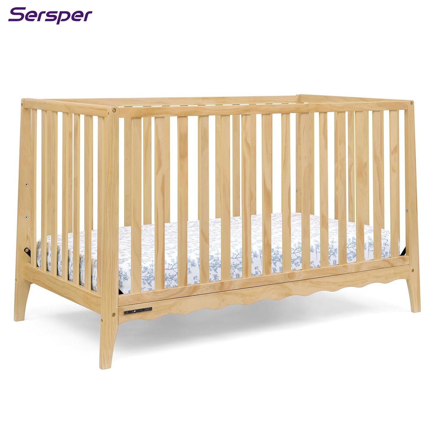 Sersper 5-in-1 Convertible Wood Crib
