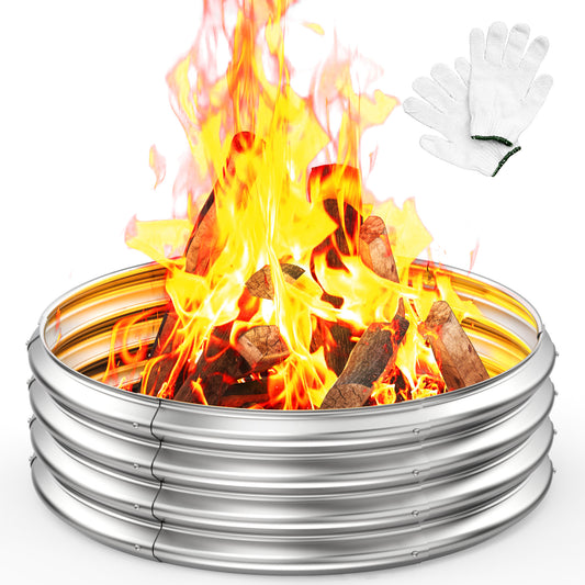 Sersper Outdoor Fire Ring for Campfires and Backyard Leave Burning, Versatile Ring for Garden Flower Bed