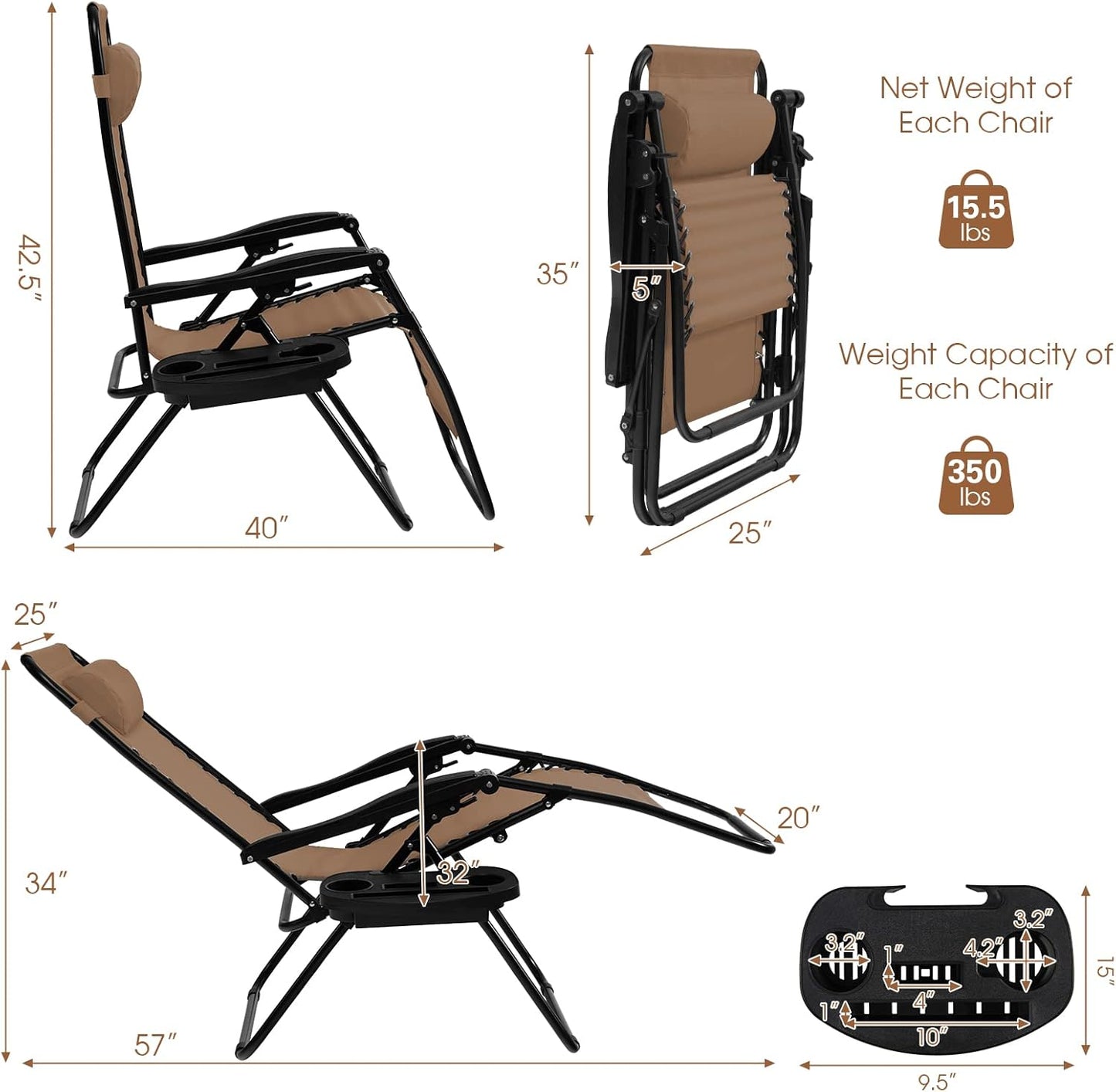 Zero Gravity Folding Recliner Lounge Chair