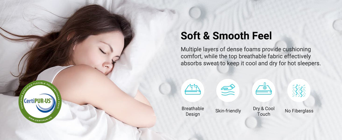 Sersper 10" Sersper Twin Hybrid Mattress – Memory Foam & Reinforced Pocket Coils, Medium Firm